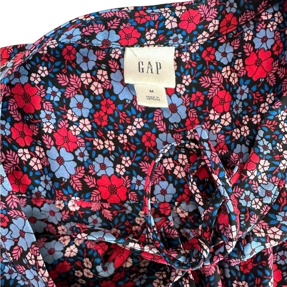 GAP Women Pleated Red Floral Dress M - Picture 13 of 17
